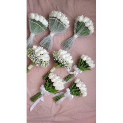 White Tulip Bridal Bouquet