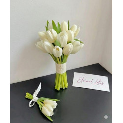 White Tulip Bridal Bouquet
