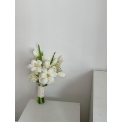 White Tulip Bridal Bouquet